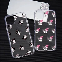 hello kitty my melody phone case transparent for iphone 13 12 11 pro max mini xs max 8 7 plus x se 2020 xr cover