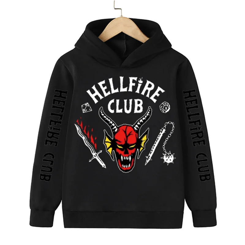 

Children's Stranger Things 4 Sweatshirts Kids Boys Girls Long Sleeve Cotton Hoodies Spring Autumn Casual Hooded Tops 4-14 Years