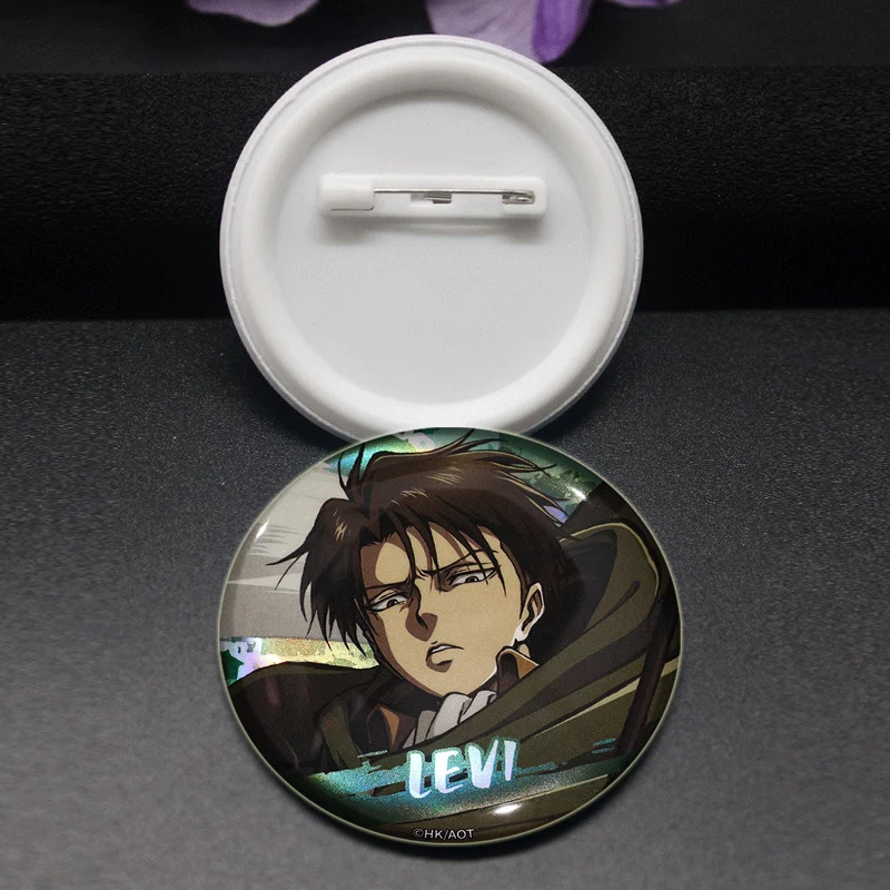 Фото Eren Jaeger Reiner Braun Mikasa·Ackerman Armin Arlert Anime Badge Cartoon Figure Round Display Brooches Bag Accessorie Lapel Pin №2