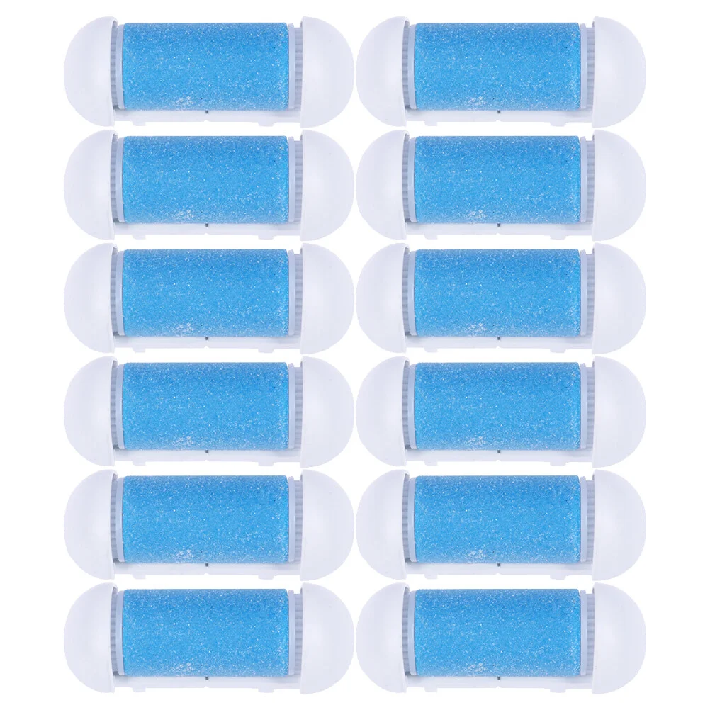 

12 Pcs Electric Rollers Pedicure Replacement Head Roller Supplementary Header 6x2.5cm Foot Grinding Blue Gh Rollers