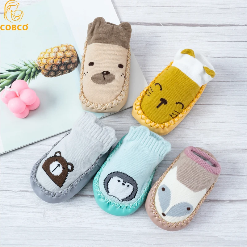 2022 Baby Socks With Rubber Soles Infant Baby Girls Boys Shoes Spring$ Autumn Newborn Floor Non-slip Toddle Soft Cartoon Sock