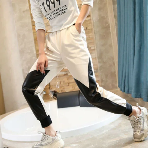 

Luxury brand Cargo Women Genuine Leather Pants Woman Real Sheepskin Womens Clothes High Quality Trousers Ropa TN2423