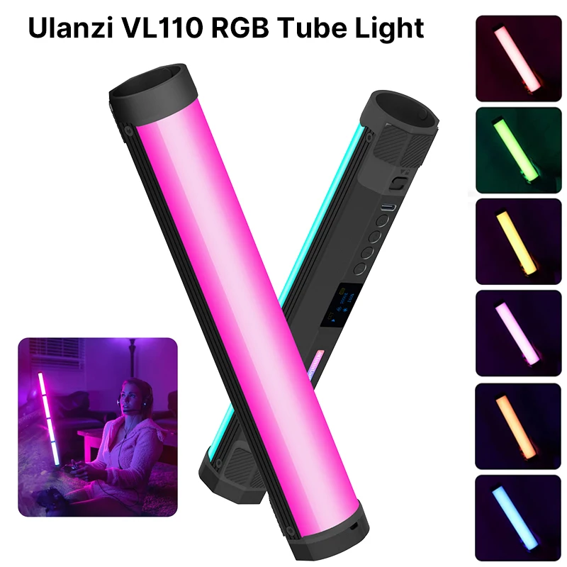 Ulanzi VL110 24CM Handheld Light Wand 2500K-9000K RGB Colorful Stick Light 2600mAh Assembled Magnetic LED Light Stick for Video