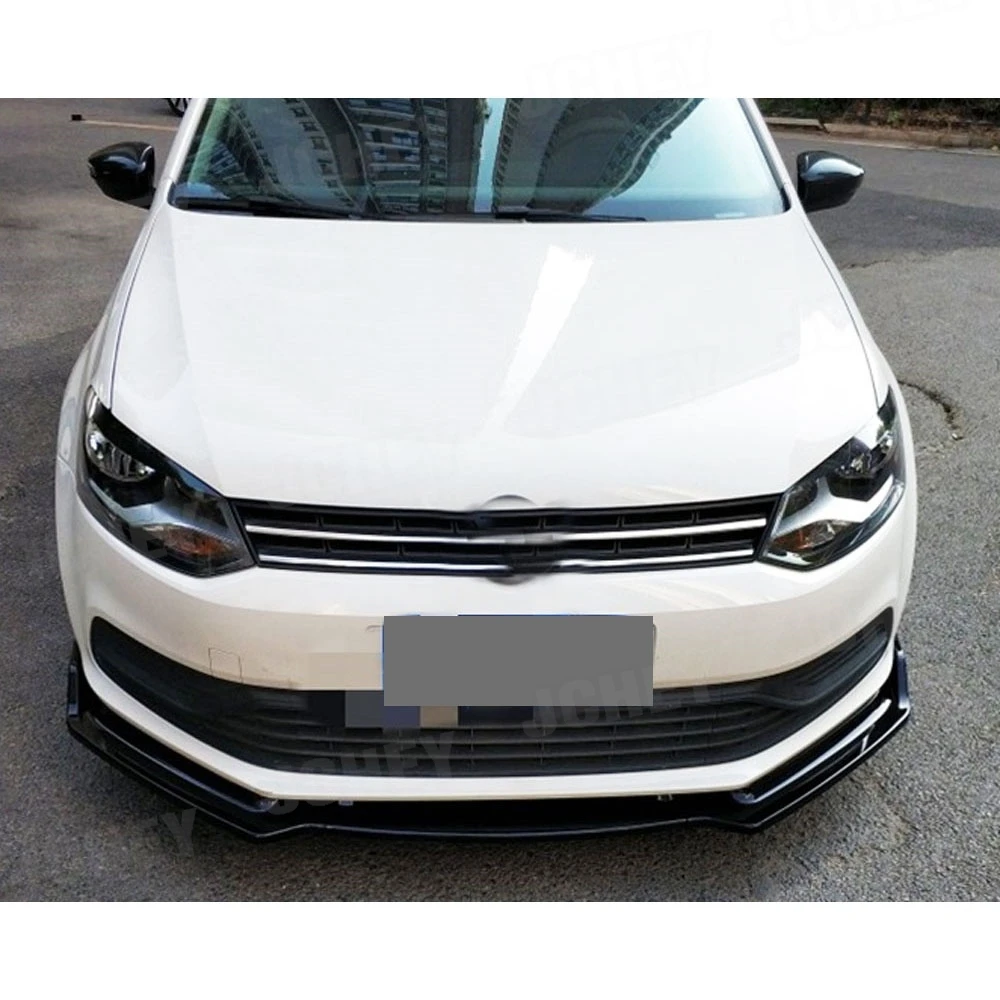 Накладка-сплиттер на передний бампер из ABS-пластика для Volkswagen VW Polo 2014-2018 (не для GTI), защита от ударов, накладка-«лопатка» (art.: 3920d85a574dc) - 3920d85a574dc