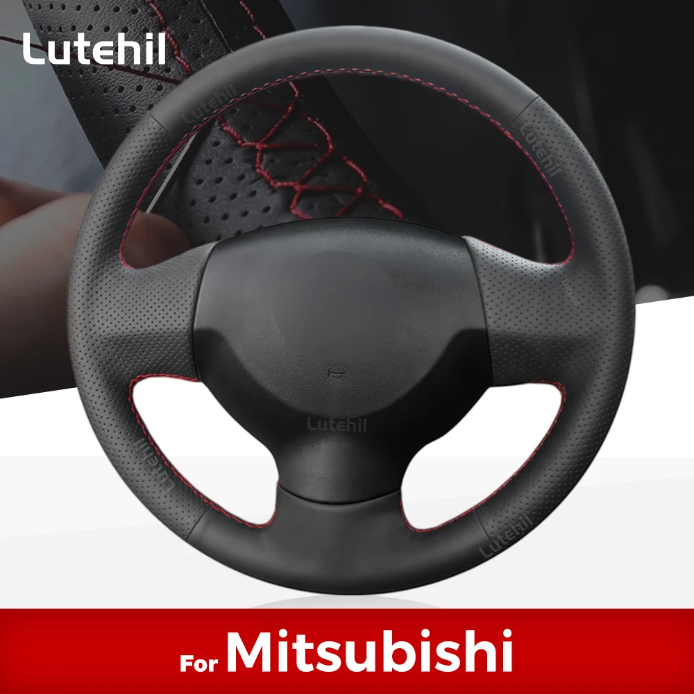 Фото Для Mitsubishi Outlander 2006-2013, ASX, Lancer X 10 2007-2015: Чехол на руль из натуральной кожи, плетеный, ручной работы, DIY №1
