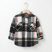 spring kids baby girls boys casual lapel shirt long sleeves check blouses pattern single breasted tops autumn clothes camisa
