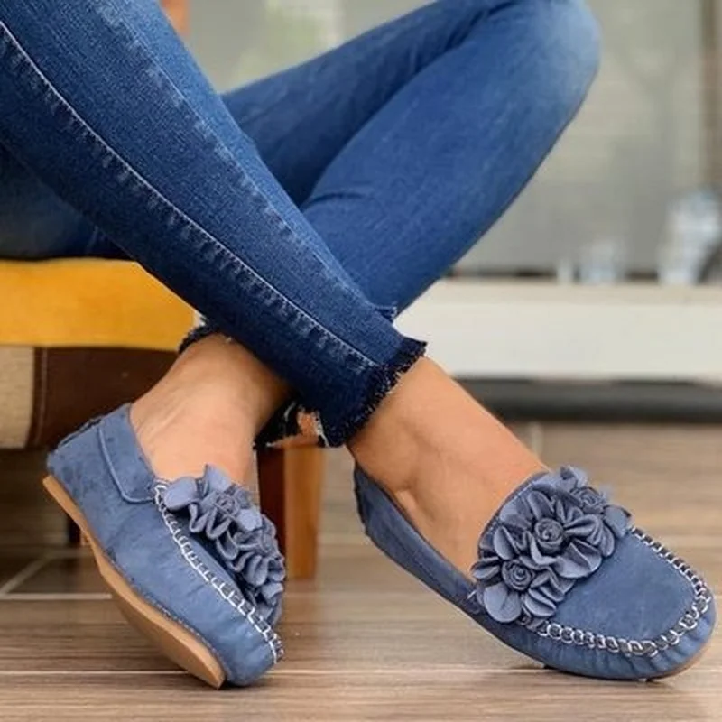 

2022 Autumn New Fashion Women's Shoes Loafers Soft Flat Women's Loafers Casual Flower Seam Decorative Shoes Zapatos De Mujer