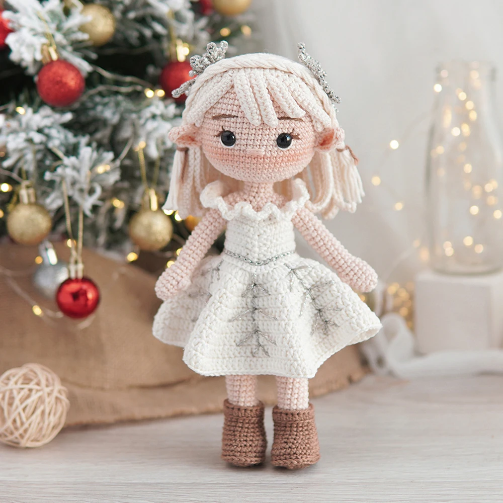 Рождественский вязаный крючком набор для девочек амигуруми вязаная кукла ручной