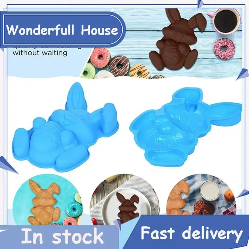 

Food Grade Cake Baking Mold Heat-resisting Safe Pollution-free Cake Decorating Moulds 150g Bunny Egg Molds Kitchen Gadgets Blue