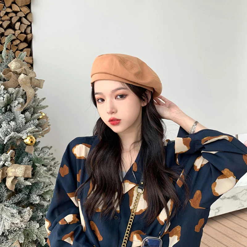 Береты хлопковые однотонные в винтажном стиле французские Восьмиугольные