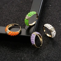 fashion colorful drop oil zircon geometric open rings 2022 trend vintage boho irregular star pattern rings women jewelry gifts
