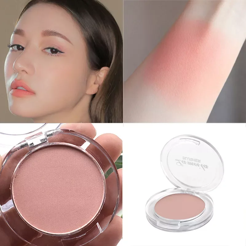 Colors Single Blush Palette Face Cream Concealer Foundation Powder Waterproof Lasting Face Rouge Powder Natural Peach Blusher