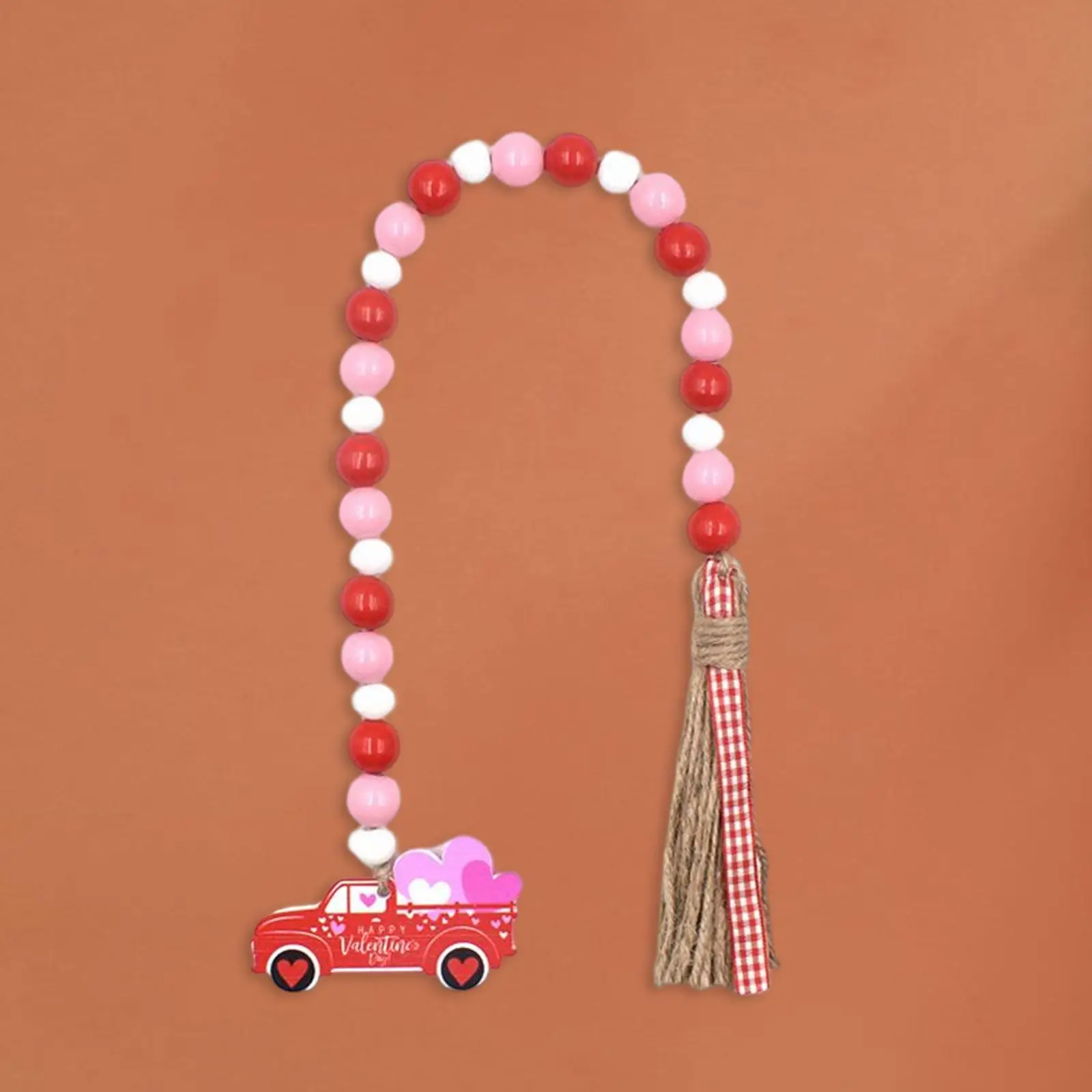 

Wood Beaded Ornaments Decor Landscape Handcraft Photo Props Rope Scene Layout Pendant for Living Room Bedroom Window Bathroom