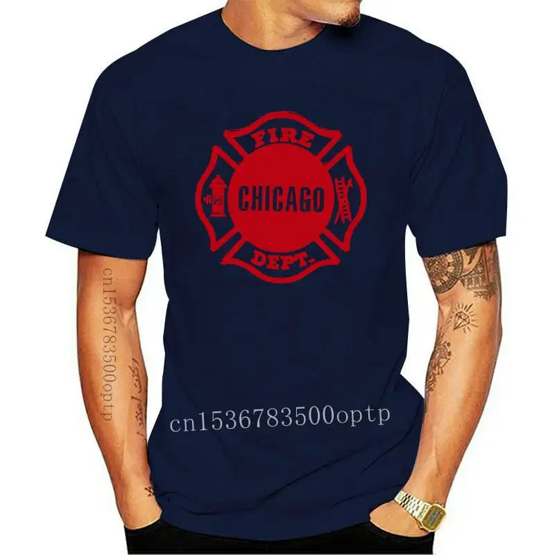 

Новинка 2021, Пожарная служба Чикаго, Пожарная служба, двигатель 57, футболка твёрдых цветов