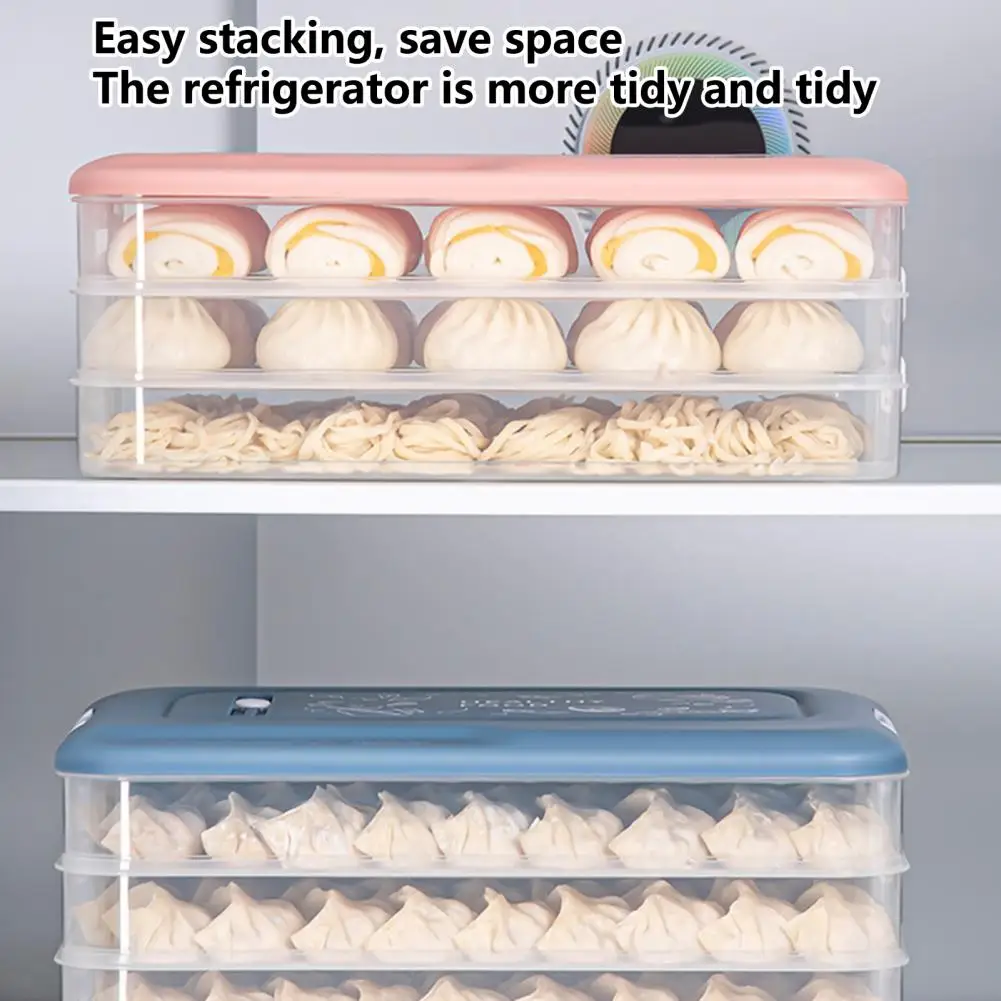 

Convenient Fridge Storage Organizer Anti-skid Bottom Highly Sealed Heat Resistant Freeze Dumplings Storage Egg Preservation