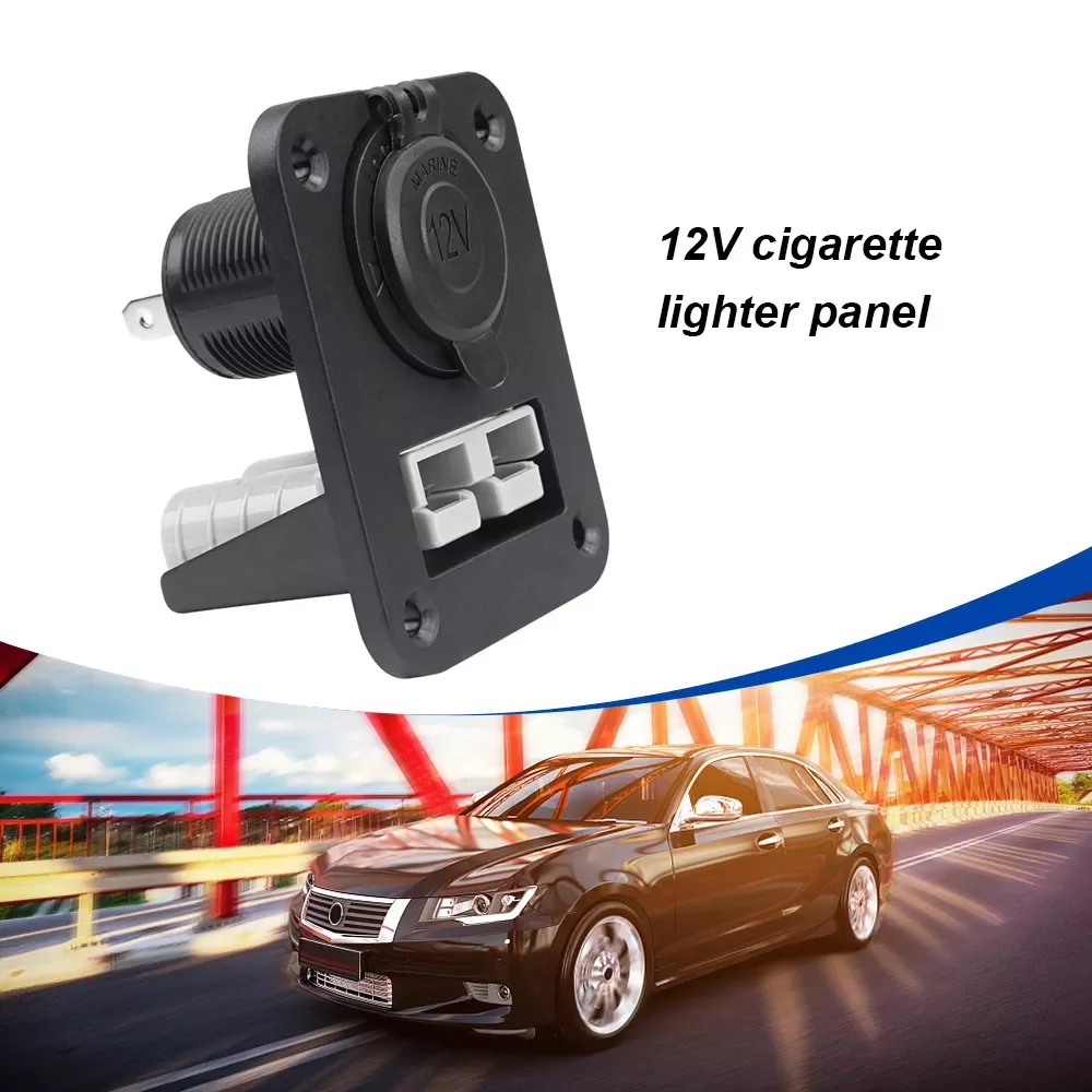 

12V 50Amp Slim Anderson Plug Cigarette Lighter Socket Charger Flush Mount Recessed Plate for Caravan Camper Boat Truck