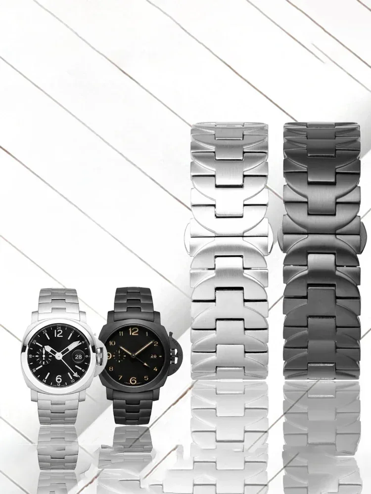 Серебристый изогнутый ремешок для часов Panerai