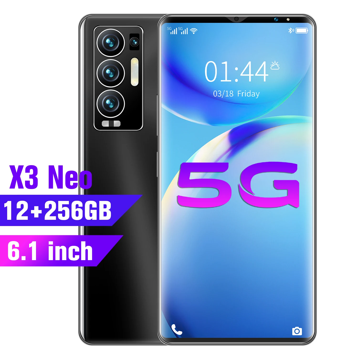 

Global Version X3 NEO 6.1 Inch 256GB/512GB Face Fingerprint ID 32+64MP Android 11 Smart Phone 10 Core MTK6889+ 6000mAh Cellphone