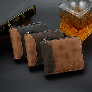 Fashion Zipper Men's Wallet Small Short Credit Card Holder For Male Vintage Mini Man Purse With Coin Pocket Men's Casual Wallet