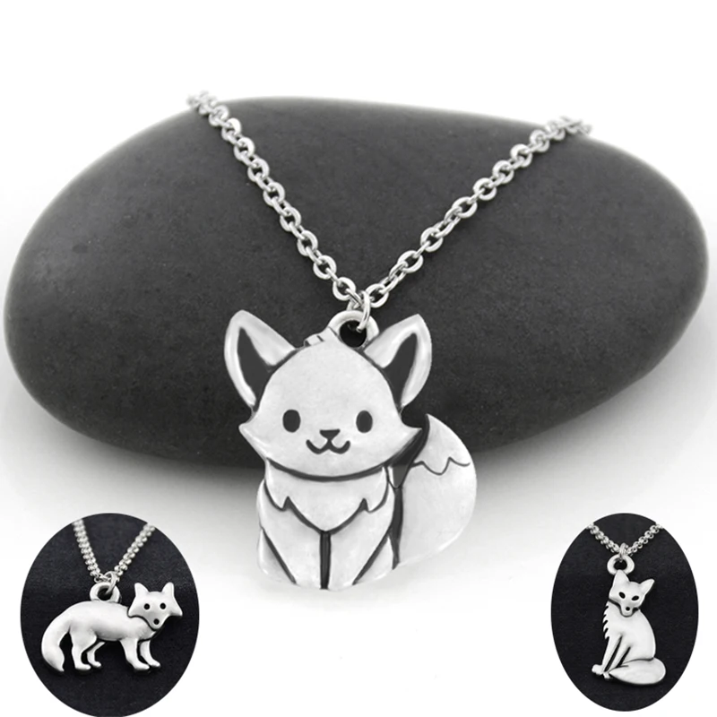New Boho Cute Tiny Simple Fox Pendant Necklace For Women Stainless Steel Long Chain Animal Lover Choker Jewelry Gift | Украшения и