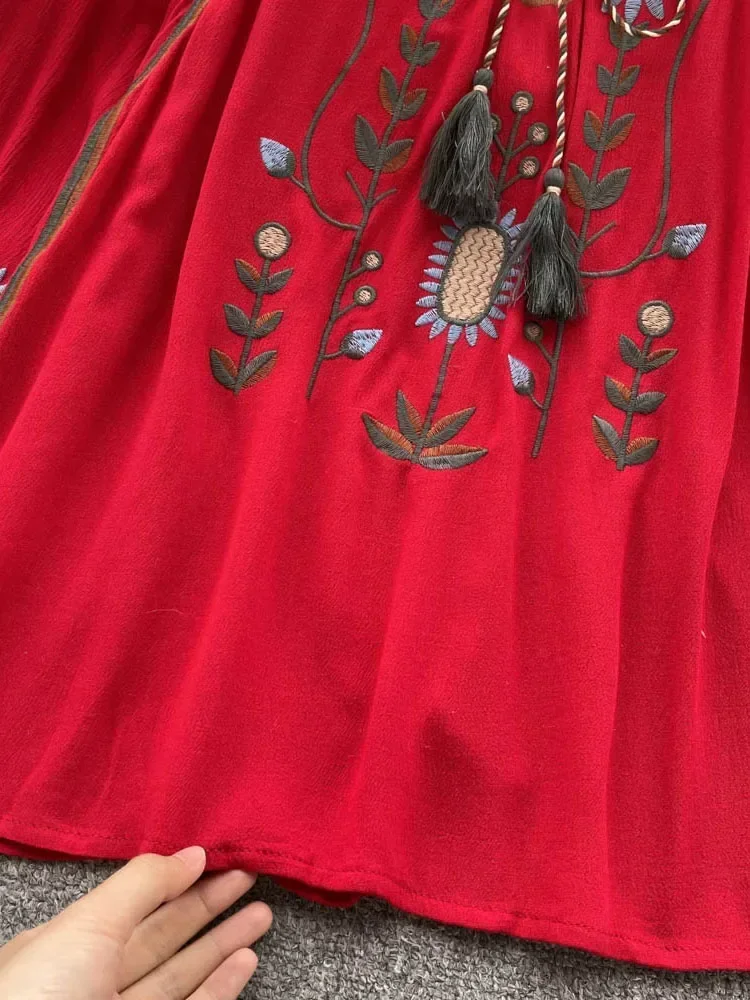 Женская Весенняя блузка в богемном стиле рубашка с рукавами-фонариками и