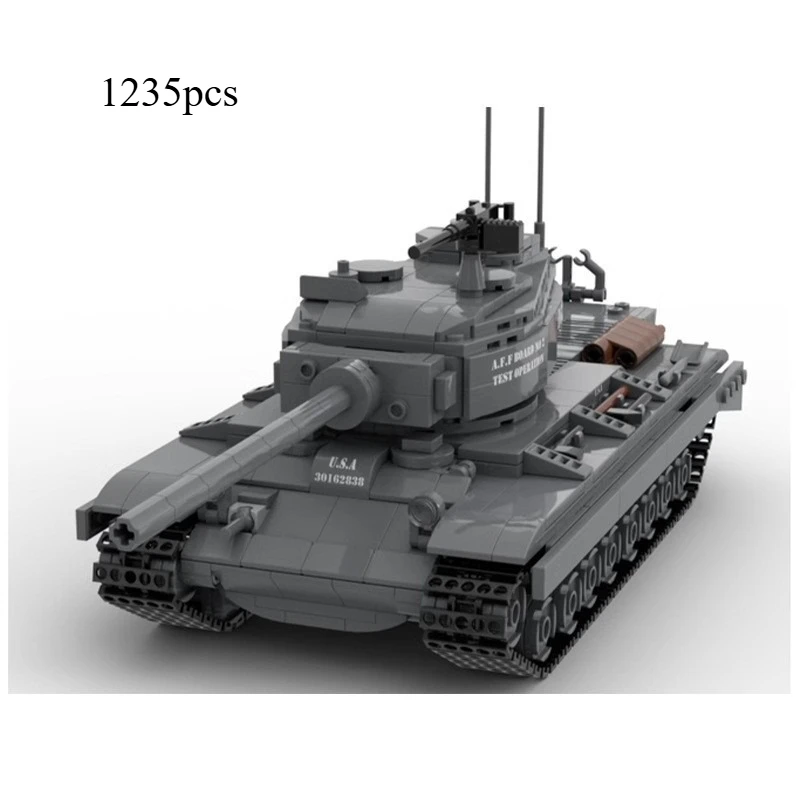 Фото Конструктор MOC: Модель тяжелого танка T29 времен Второй мировой войны, мелкие детали, для сборки, коллекционная модель для взрослых, игрушка из кирпичиков №1