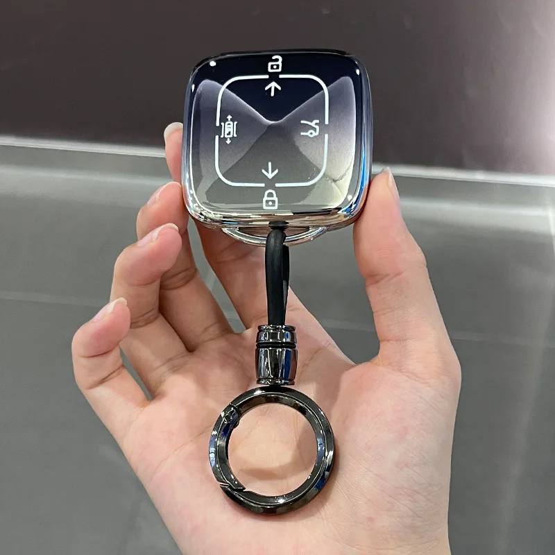 

ICAR 2025 Градиент Серый ТПУ для Zeekr X 001 009 2022 2023 Чехол для умного дистанционного ключа автомобиля Держатель для ключей Брелок Аксессуары