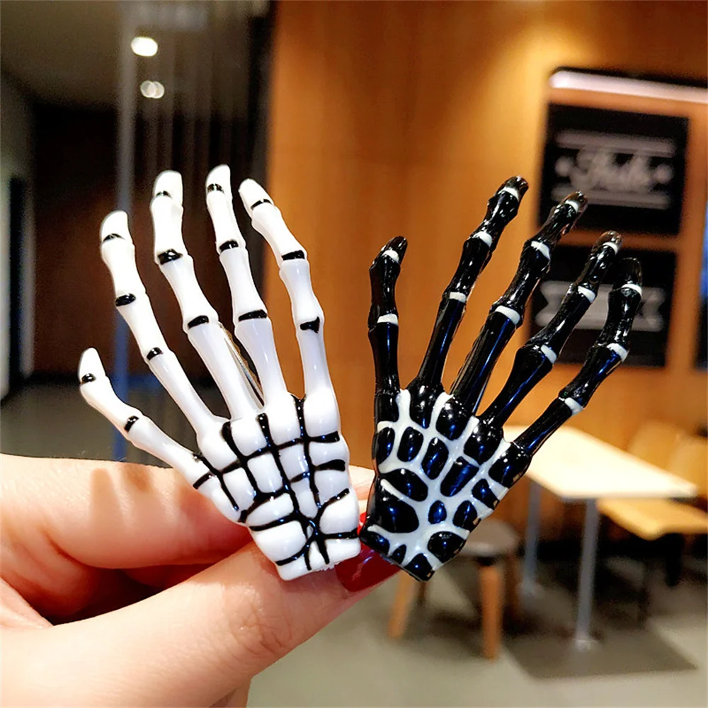 Готическая заколка для волос с черепом в стиле панк заколки молодых людей темный