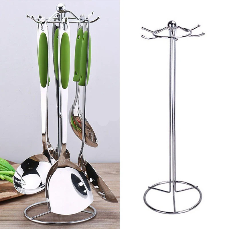 

kitchen accessories New Stainless Steel Kitchen Cooking Utensil Tool Set Organizer Rack Holder Stand