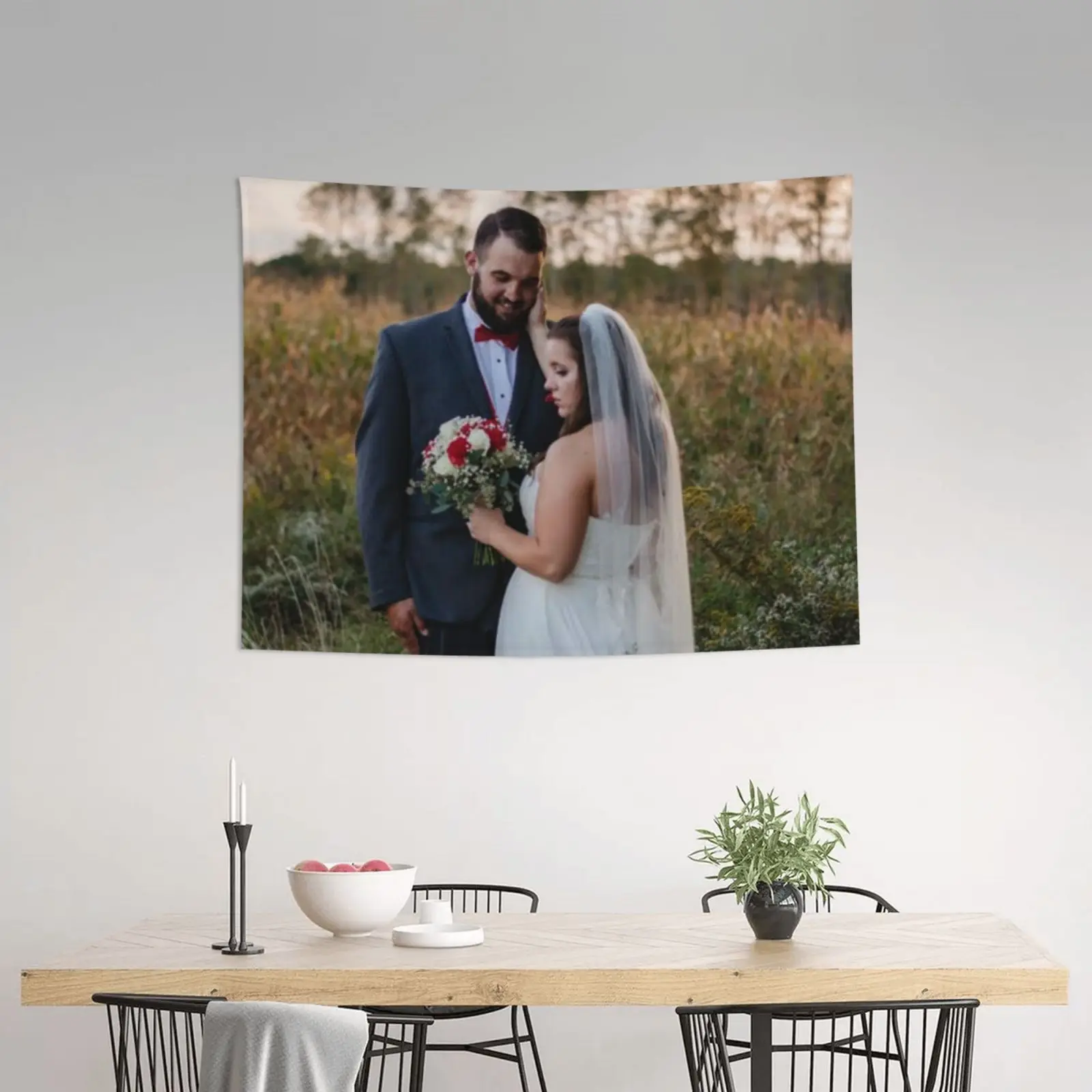 

Custom Your Picture Tapestry, Personalized Wedding Gift Wedding Decor Wall Hanging for Room