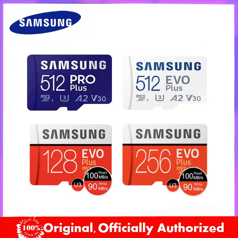 

SAMSUNG EVO Plus Memory Card 1TB/SDHC 128GB/256GB/512GB SDXC Micro SD/TF Flash Cards A2 V30 MicroSD UHS-1 For Phone Drone Camera