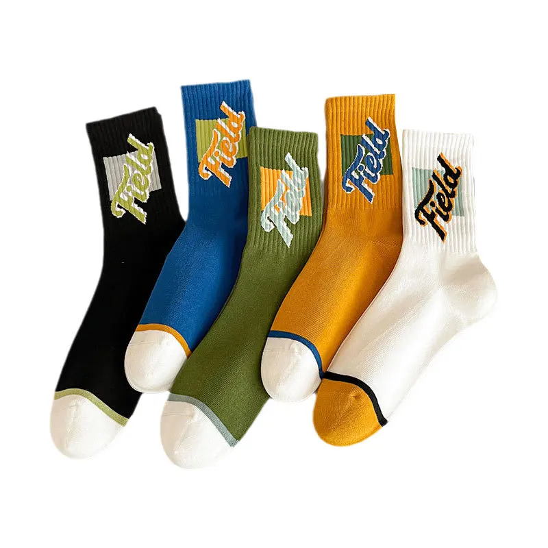 

Sports Socks Men's Mid Length Socks Letter Fashion Socks Sweat Absorbing And Breathable Long Socks Men's Socks