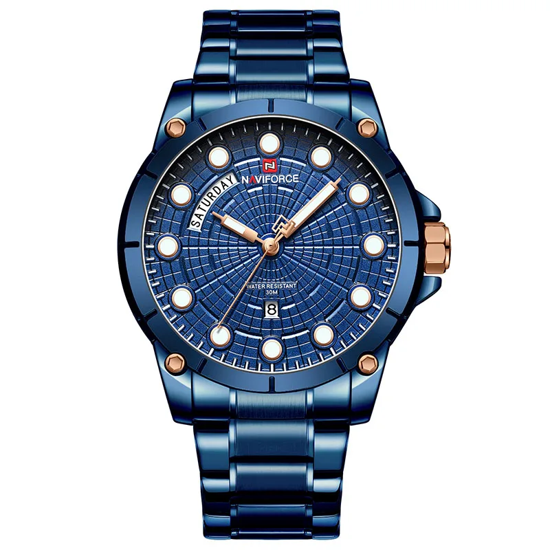 Лидирующий бренд мужские часы NAVIFORCE модные роскошные кварцевые военные с
