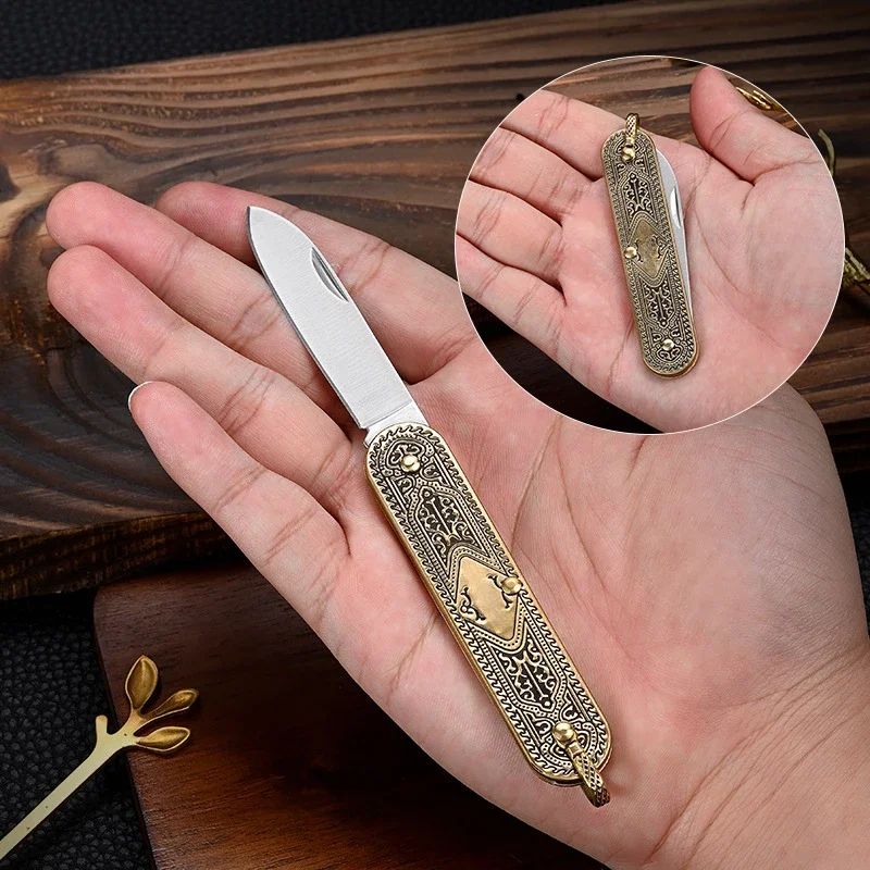 Праздничный подарок портативный складной карманный нож брелок с лезвием из