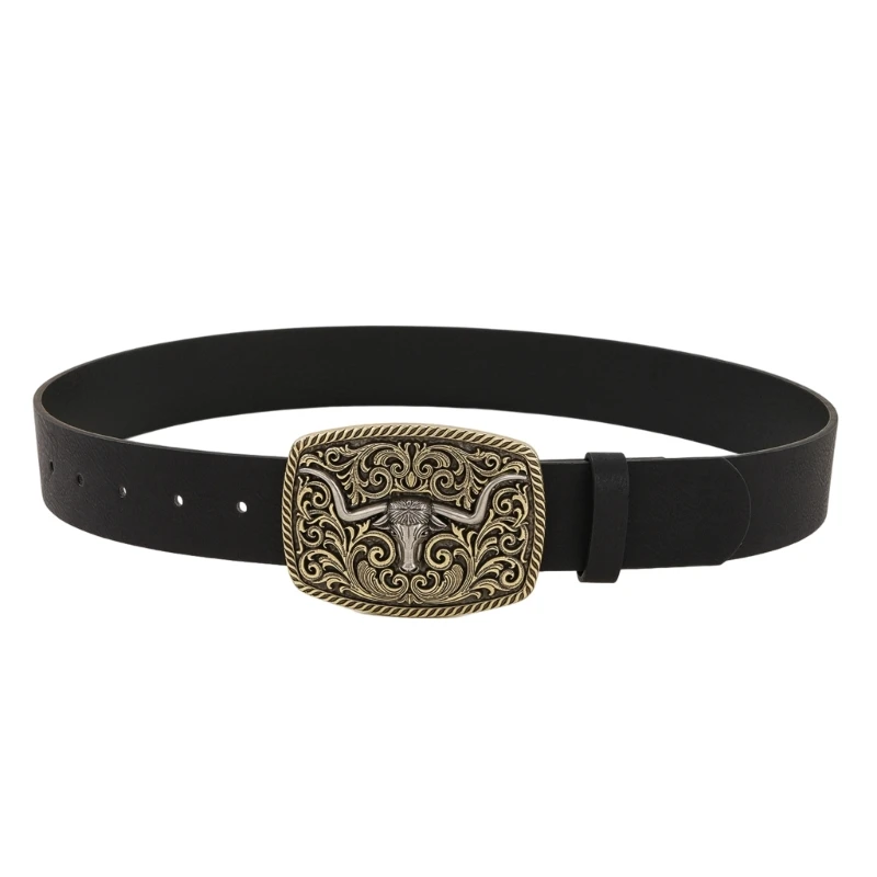 

Ремень Longhorn Bull Ремень с пряжкой Винтажный ремень в стиле вестерн Кожаный ремень Ковбойский ремень