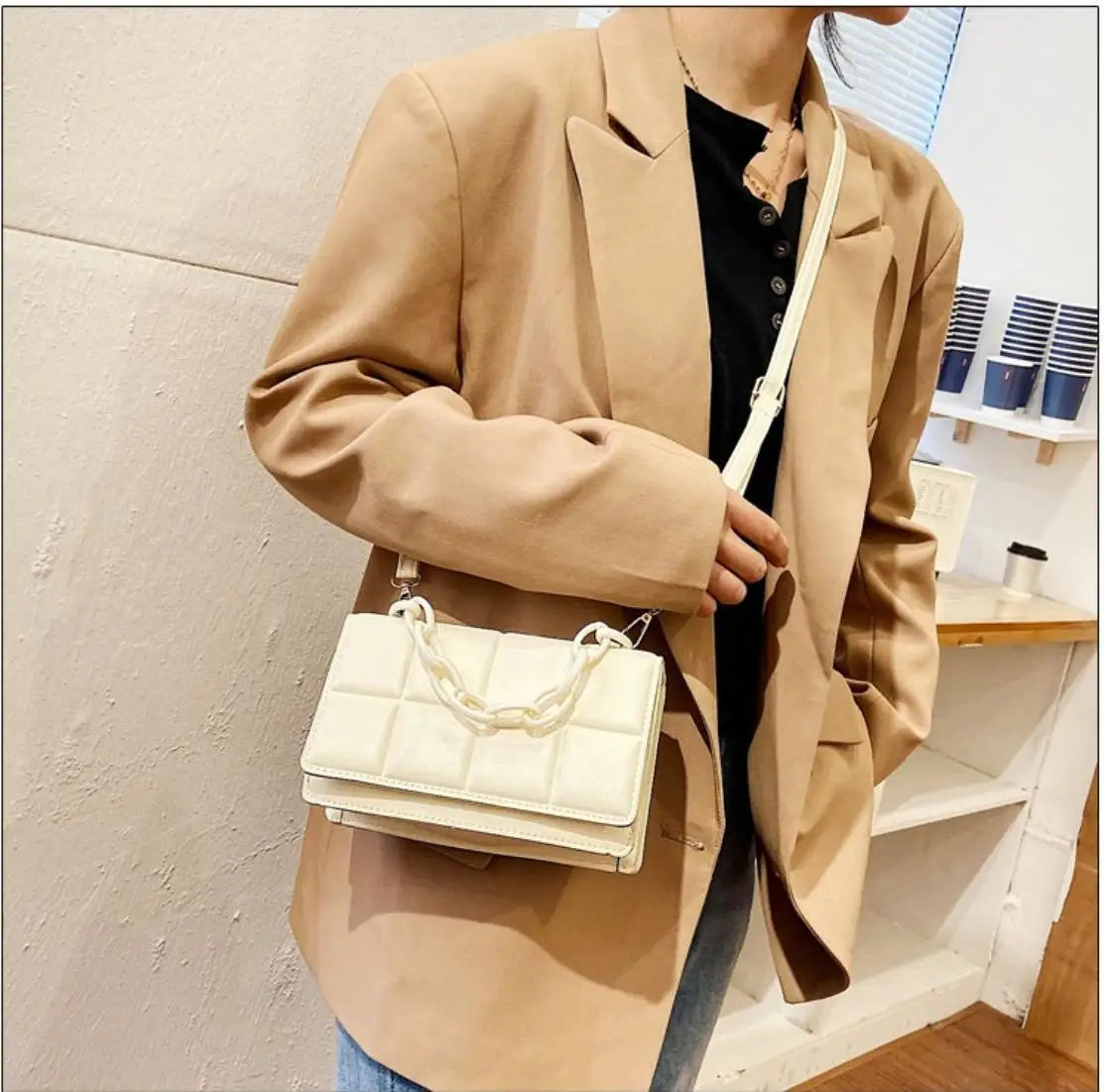 

Geo Embossed Flap Crossbody Bag mini handbags for women purses mini crossbody bag