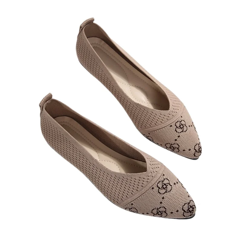 Женские туфли заостренный носок модная плоская подошва Леопардовый цвет без