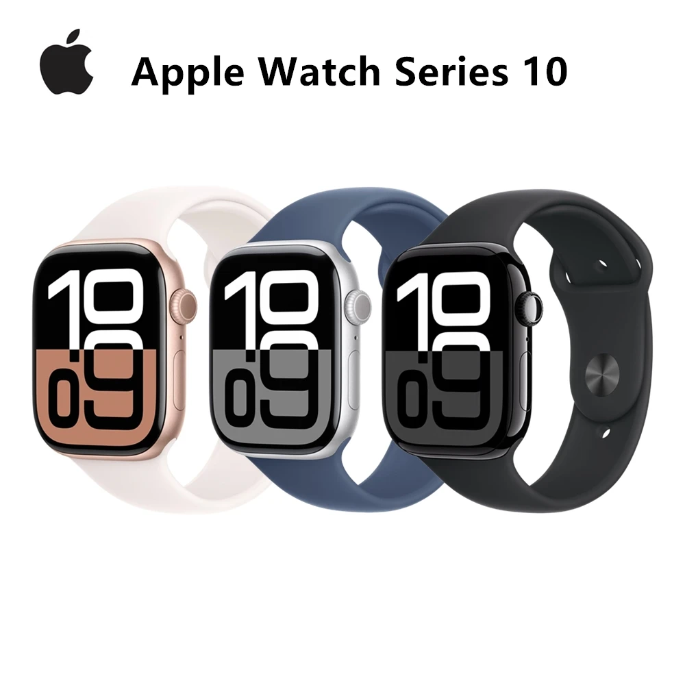 Фото Умные часы Apple Watch Series 10, GPS, алюминиевый корпус, водонепроницаемый спортивный ремешок, дисплей «Все включена Retina» №1