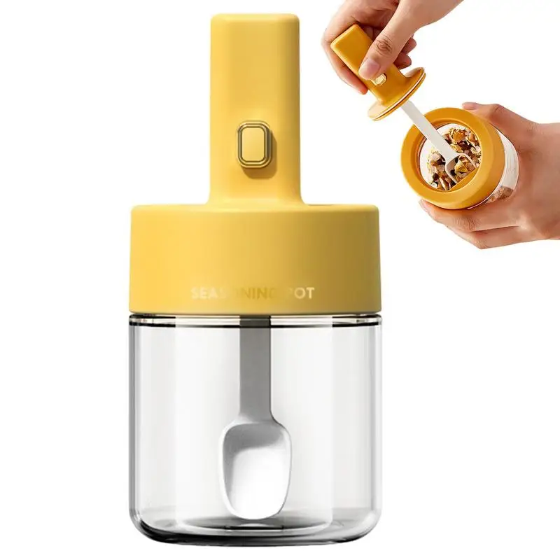 

Kitchen Seasoning Bottle Salt Storage Box Spice Jar With Spoon Sugar Salt Pepper Powder Storage Bottles Ketchup Hot Sauces Tools