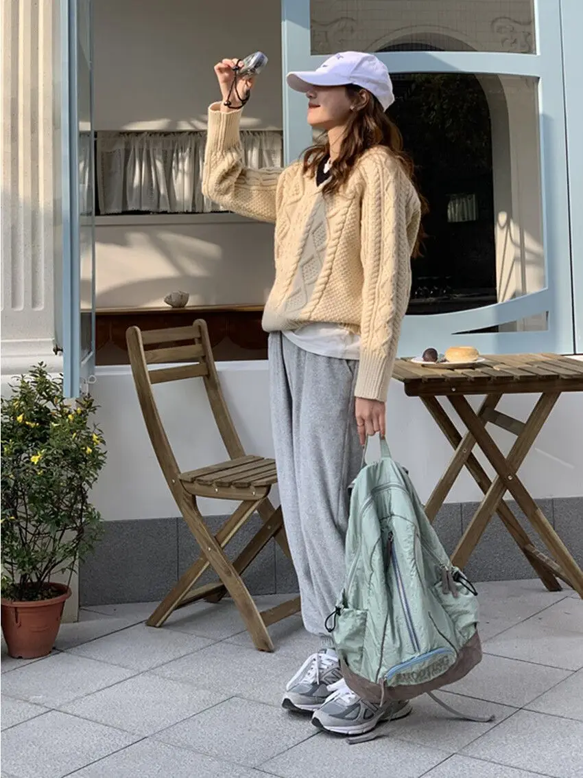 Y2K Korean Fashion Casual Book Bag  Backpack Student Bags Schoolbag Kids Travel Girls Ladies Nylon Leisure Backpacks for Women