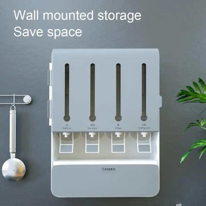 

Seasoning Box Storage Organizer Combination Seasoning Jar Kitchen Supplies Oil And Salt Sauce Bottle Cabinet Kitchen Accessories
