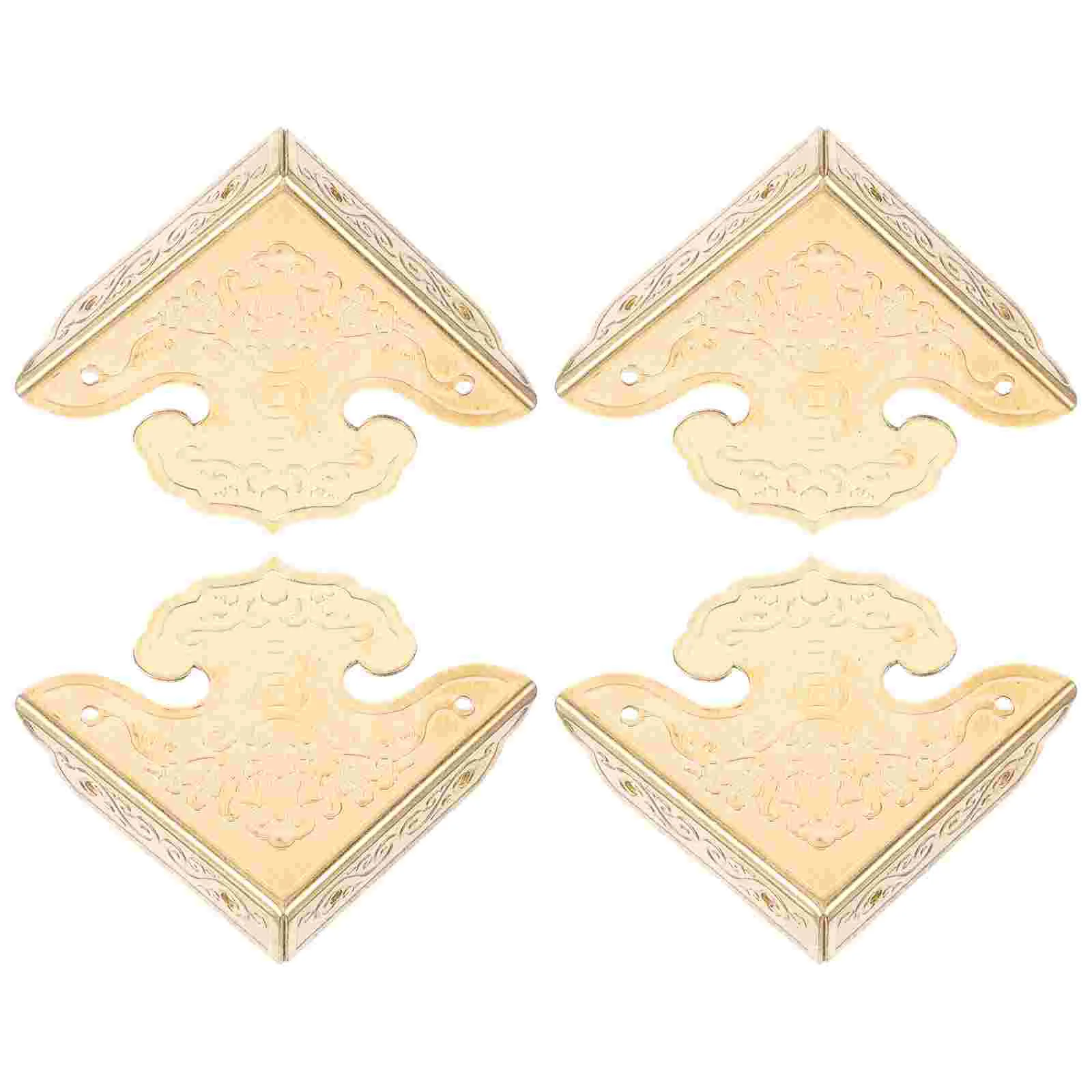 

4 Pcs Metal Corner Protectors Decorative Edges Covers Vintage Safety Mask Retro
