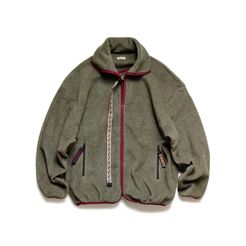 

KAPITAL 21AW Double Color Velvet Jacket with Embroidery and Multi-functional Loose Long Sleeves