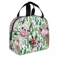 animal deer ostrich insulated lunch bags print food case cooler warm bento box for kids lunch box for school