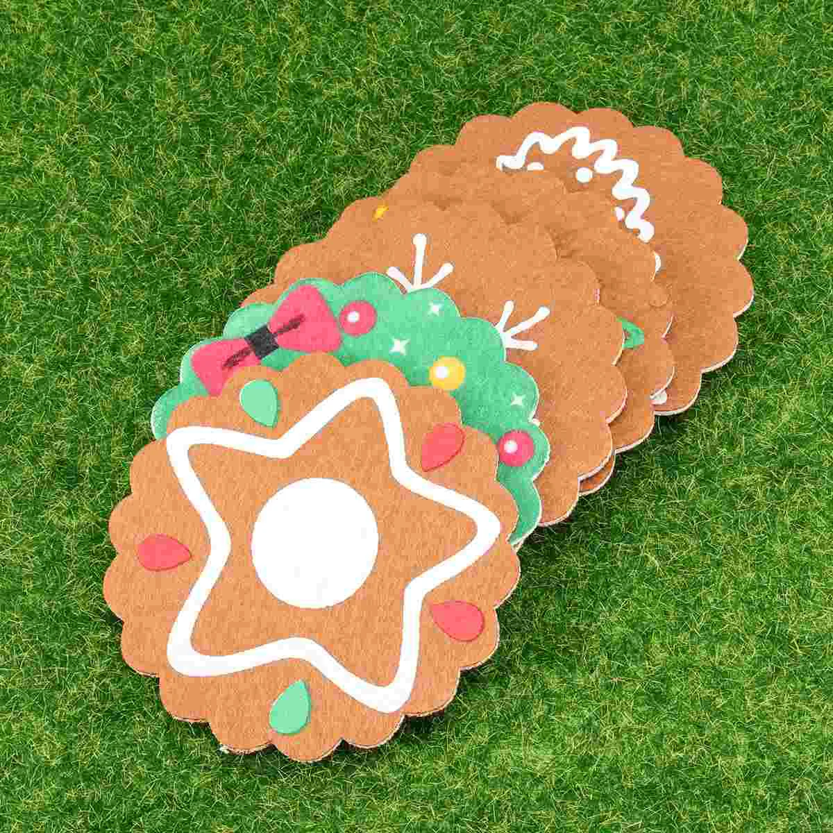 

6 Christmas Decoration Table Mat Xmas Party Bottle Mugs Christmas Coasters Christmas Cup Mat Non- Woven Fabric Round Mat