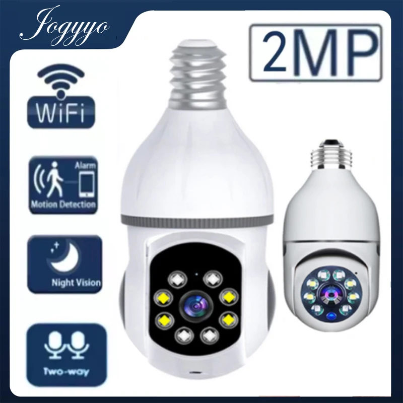 

2-мегапиксельная лампочка E27, камера наблюдения, 2,4 ГГц, фотография, Wi-Fi, пик, отслеживание тела, полноцветная камера ночного видения, двухстор...