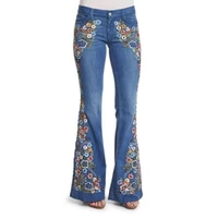 new style jeans womens jeans embroidered slim wash bell bottom jeans womens jeans