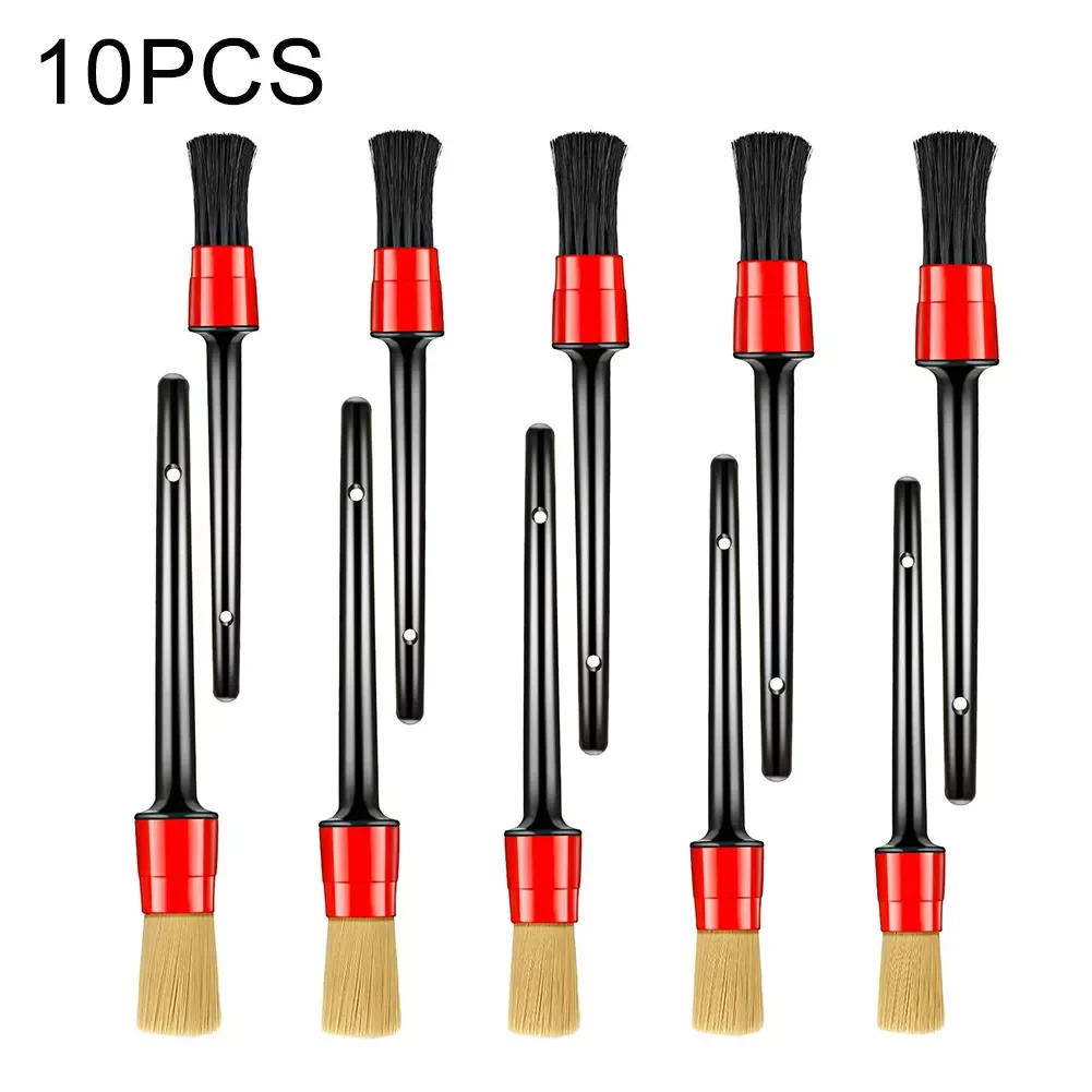 

10pcs Hanging High Density Professional Wet Dry Scratch Free Bristle Long Maintainance Car Detailing Brush Set Interior Exterior