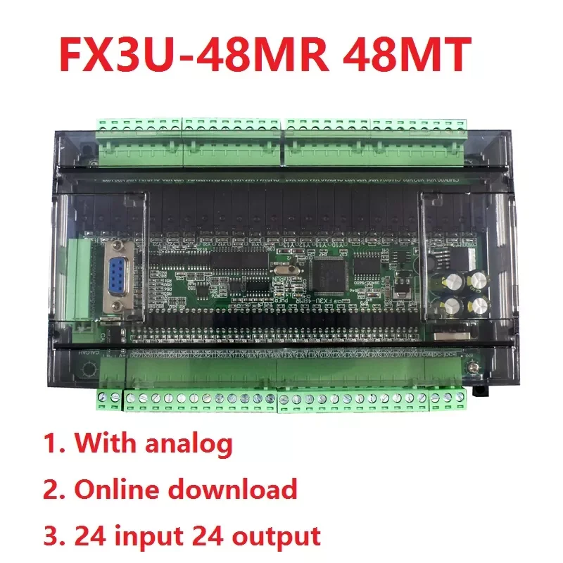 

PLC industrial control board controller domestic simple programmable fx3u-48MR/48MT with 485 with CNA communication analog