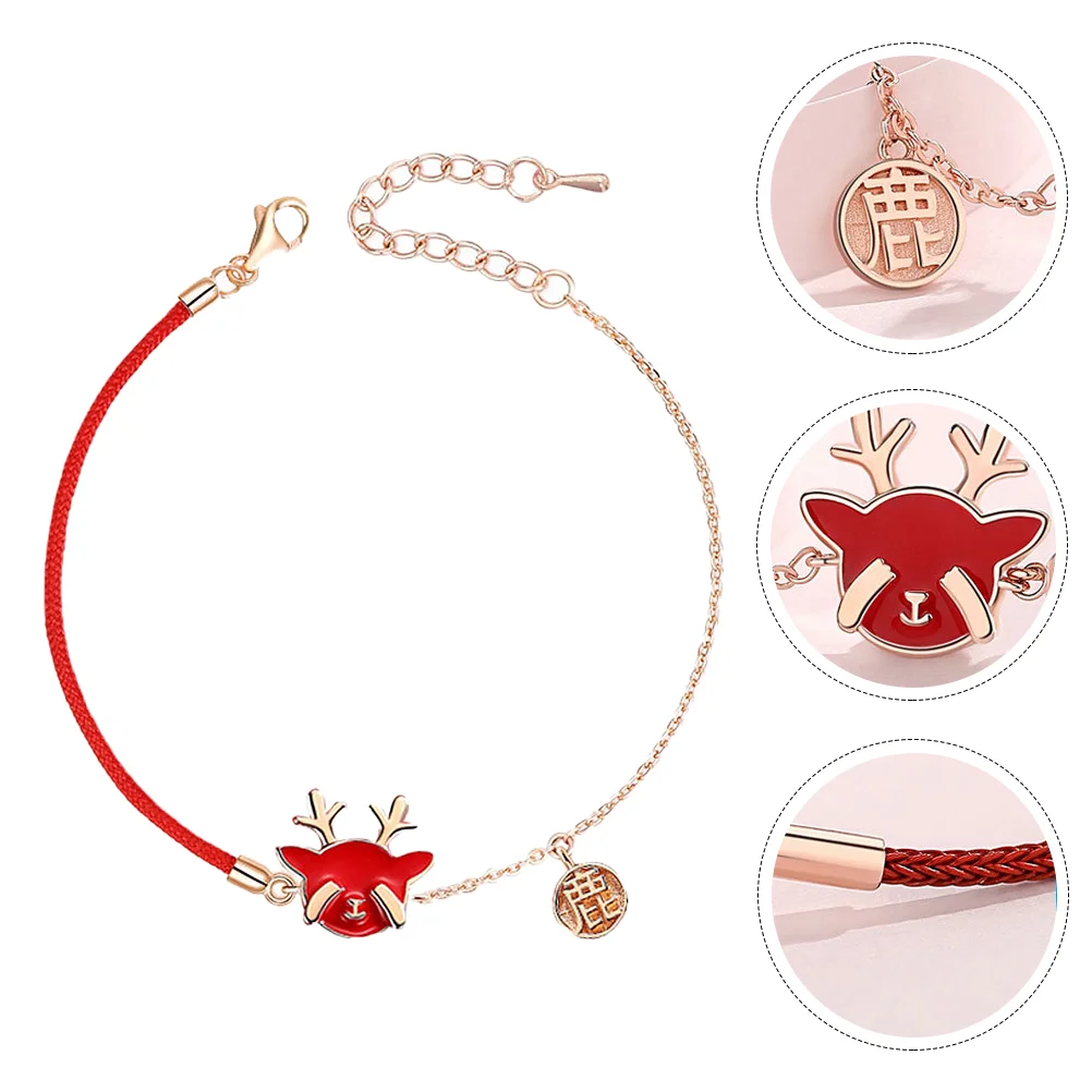 

Christmas Party Jewelry Charms Wristband Bracelet Favors Decor Elkwrist Chain Supplies Gift